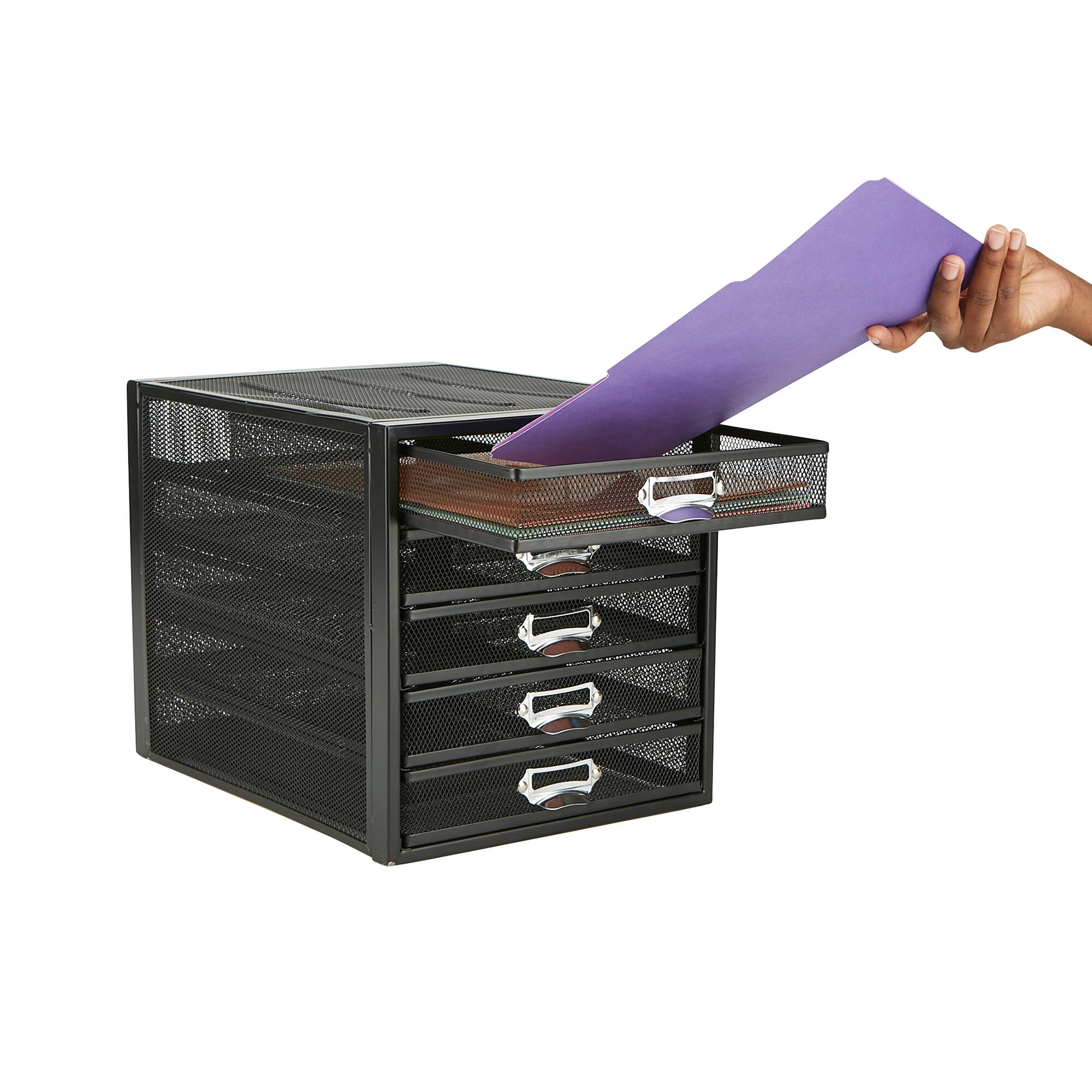 Mind Reader Black 5 Drawer Heavy Duty Cabinet